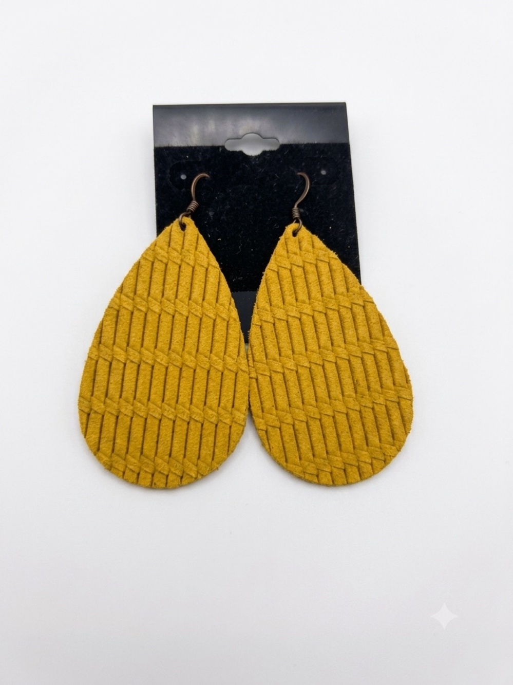 Mustard Yellow Teardrop Woven Earrings